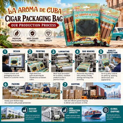 MOPPPE Material Structure Humidified Cigar Bags Featuring Inside Humidity Sheet Offering Moisture Balance and Protection for Cigars