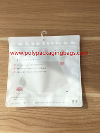 Reclosable Zip lock Poly Bags With Hangers Hook / Plastic Custom Printed Bags