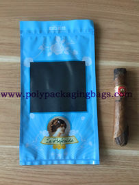 Moisture Proof Zipper Resealable Cigar Packaging Bag With Humidification System