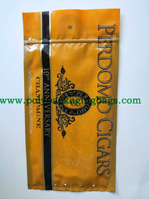 Zip Lock Humidified Tobacco Packaging Pouch Travel Plastic Bags Wraps Cigar Packaging Pouch With Hole And Window