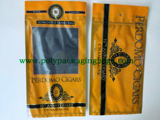 Zip Lock Humidified Tobacco Packaging Pouch Travel Plastic Bags Wraps Cigar Packaging Pouch With Hole And Window