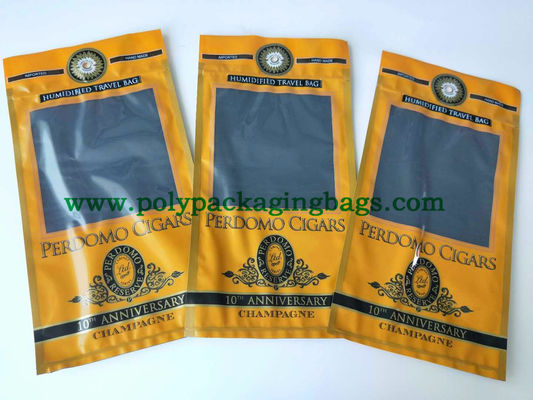 Zip Lock Humidified Tobacco Packaging Pouch Travel Plastic Bags Wraps Cigar Packaging Pouch With Hole And Window