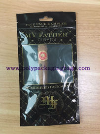 Zip Lock Cigar Humidifier Packaging Bag With Hang Hole And Window