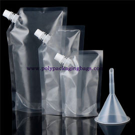 Custom Clear Plastic Liquid Drinking Stand Up Pouch With Spout