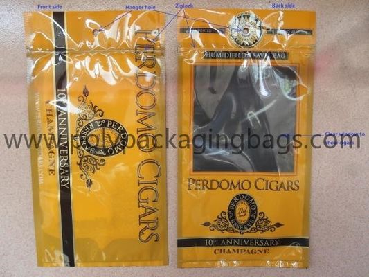 OPP Laminated 5 Cigar Packaging Bag Customized Logo