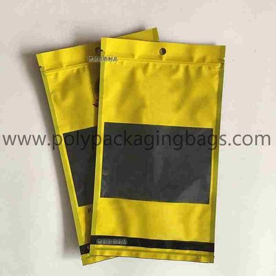 Printed yellow cigar, tobacco moisturizing and fresh-keeping zipper ziplock bag with transparent window