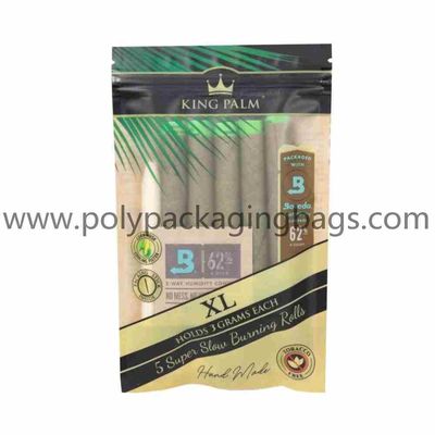 Printed Resealable Aluminum Foil Cigar Wrap Bag With Zipper