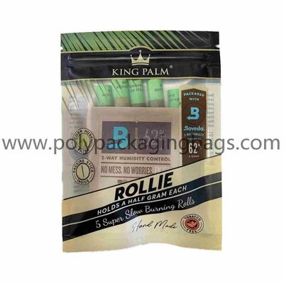 Printed Resealable Aluminum Foil Cigar Wrap Bag With Zipper