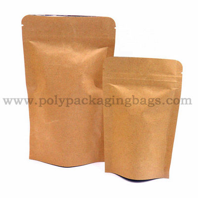 Biodegradable Coffee Stand Up Kraft Paper Pouch With Bottom Gusset