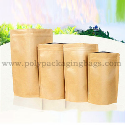 Biodegradable Coffee Stand Up Kraft Paper Pouch With Bottom Gusset