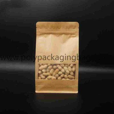 Kraft paper composite zipper bag with frosted window in front