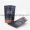 Stand up shape coffee packaging bags plastic black Mylar ziplock bag