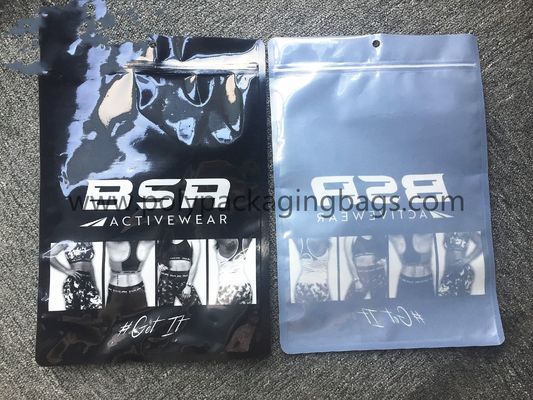 Custom printed mylar ziplock bag with clear window for T-shirt packaging bag