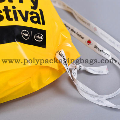 40L 0.05mm PE Plastic Drawstring Backpack For Clothing Drawstring Plastic Bags