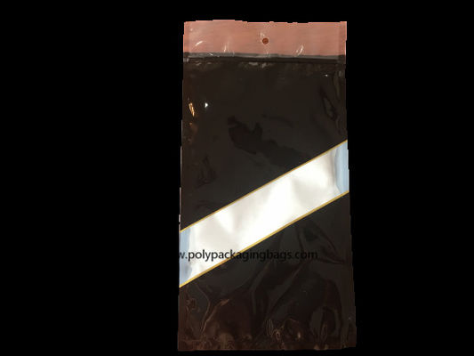 13.5cm * 24.5cm, thickness 0.07mm, black printed cigar moisturizing zipper plastic bag with transparent window.