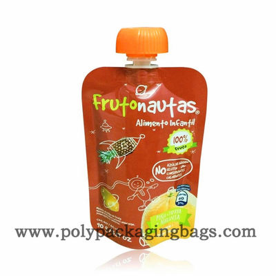 Gravure Printing 0.18mm Fruit Juice Pouch With Suction Nozzle