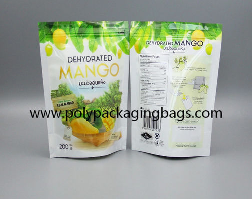 Aluminum Foil Stand Up Ziplock Bag Stand Up Pouch With Zipper For Dried Mango Packing