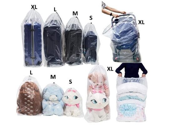 TPCH 0.07mm PE Plastic Drawstring Storage Bags For Clothes