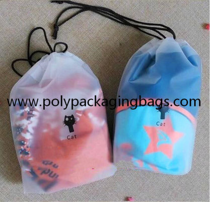 White Frosted CPE Drawstring Pouch Bag For Girls Personal Belongings Gift Packaging Bag