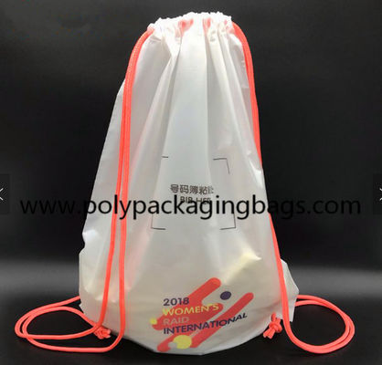 7mm Cotton Rope CPE LDPE Plastic Drawstring Backpack