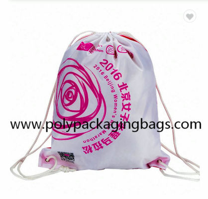 0.07mm White Frosted CPE Drawstring Back Pack For Fitness Convenient Storage Bag For Swimming, Fitness, Yoga, Outing