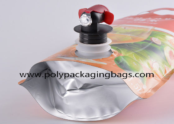 Biodegradable 3 Liter Double Bottom Stand Up Spout Pouch With Spigot