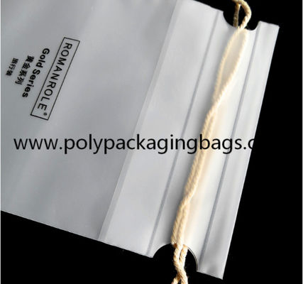 RoHS Gravure Printing Frosted Poly Drawstring Bags Double Draw String Travelling Pouchess