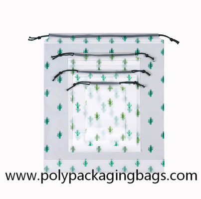 22*33cm Frosted PE Plastic Drawstring Pouch Bag