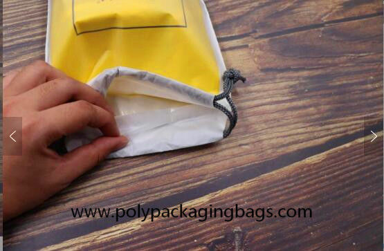 FDA 280mm*190mm CPE PE Drawstring Packaging Bags Double Drawstring Small Item Packaging Pouch