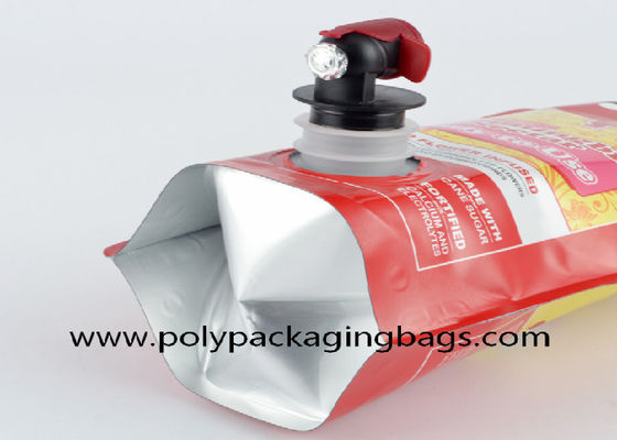 Double Bottom 1.5L 3L 5L Aluminum Foil Spouted Pouches Packaging Bags With Spigot