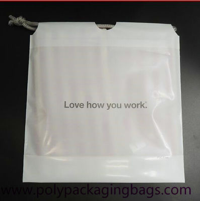 SGS White 0.07mm PE Drawstring Bag For Mobile Phone