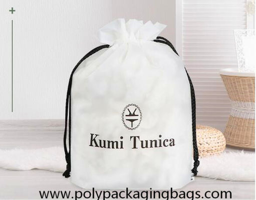 Gravure Printing Frosted CPE Drawstring Storage Bags For Clothing Garment Packaging Bag