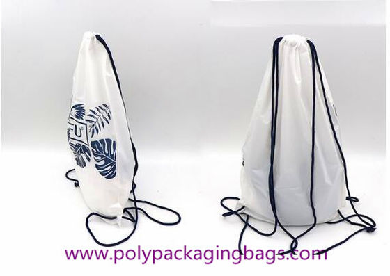 Frosted CPE 0.07mm Drawstring Backpack Bags For Gift Storage Custom Printing Drawstring Pouches