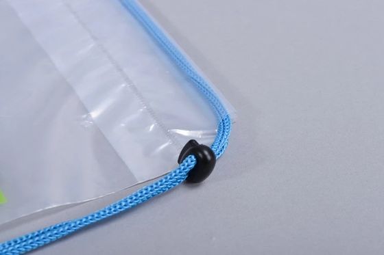 8kgs Load LDPE One Shoulder Plastic Drawstring Bag White Transparent PE Travelling Bag Custom Drawstring Pouch