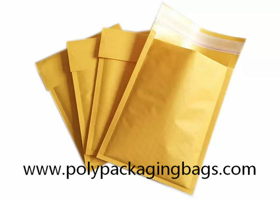 Recyclable 6 Color Printing Yellow Kraft Bubble Mailer