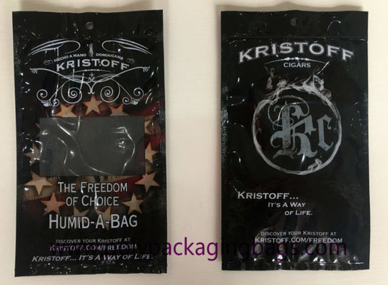 Custom Printed Moisture Humidity Proof Cigar Tobacco Packaging Bag With Zipper