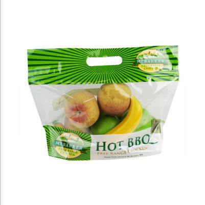 Gravure Printing Transparent CPP Fruit Packaging Bags With Portable Hole