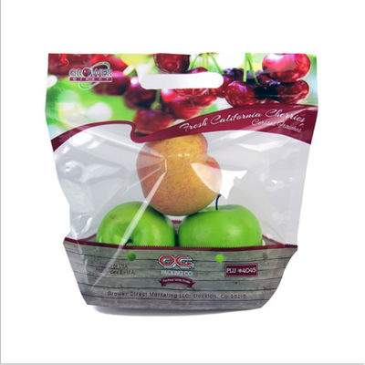 Gravure Printing Transparent CPP Fruit Packaging Bags With Portable Hole