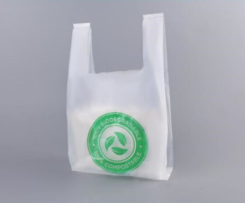 Flexo Printing Compostable PBAT Cornstarch Shopping Bags Die Cut Pouch Bag