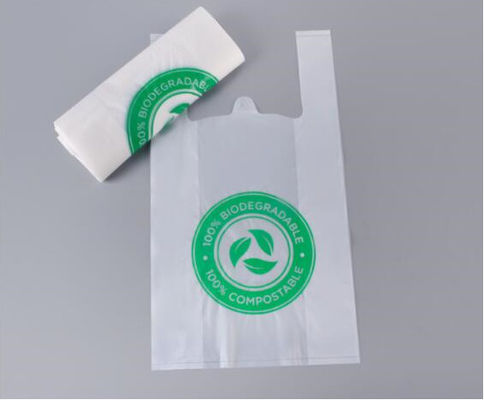 Flexo Printing Compostable PBAT Cornstarch Shopping Bags Die Cut Pouch Bag