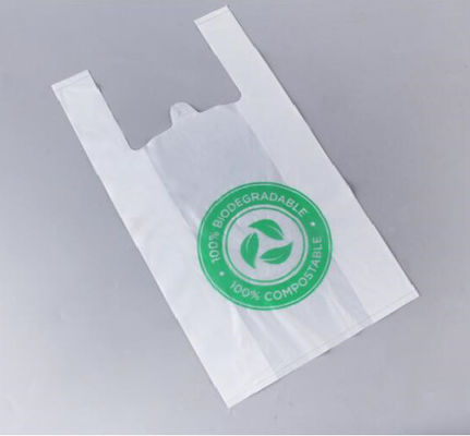 Flexo Printing Compostable PBAT Cornstarch Shopping Bags Die Cut Pouch Bag