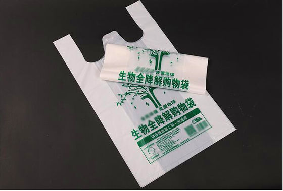 Compostable Cornstarch Single Layer Laminated Biodegradable T Shirt Bags