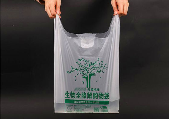 Compostable Cornstarch Single Layer Laminated Biodegradable T Shirt Bags