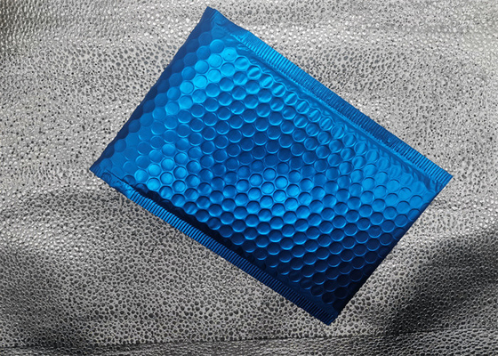 Custom Size Blue Colored Bubble Mailers Padded Aluminum Pouches 0.03-0.12mm