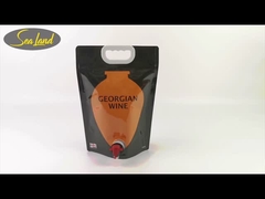 Customized Juice/Wine Packaging Stand Up Spout Bag With Vitop Tap Double Bottom