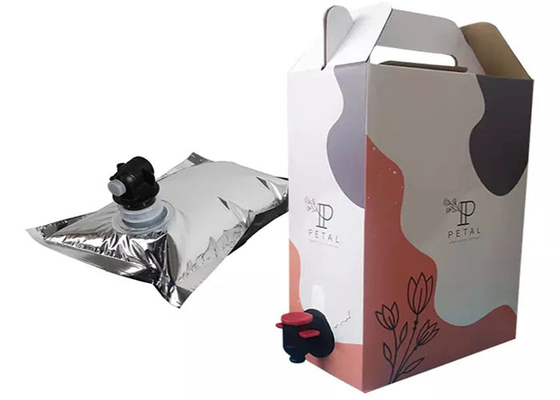 Liquid Water Aseptic Fruit Juice Plastic Tap Bag In Box Red Wine 5L With Valve