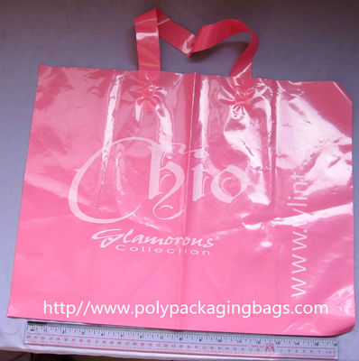 OEM Pink LDPE Soft Loop Handle Bag Promotional Shopping Bags