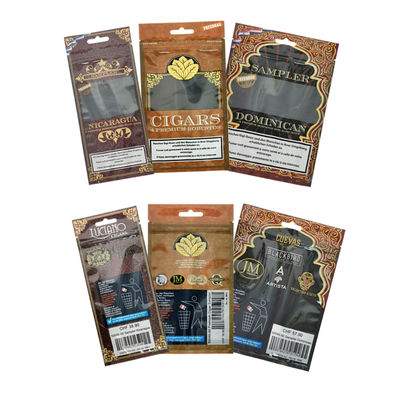 Factory-Produced Moisturizing Cigar Packaging Bag with Plastic Zipper Mylar Pouch Leaf Wraps Moisture-Proof for Tobacco Storage
