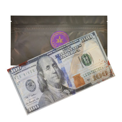 Custom Flat Pouch Resealable Ziplock Bag with 3 Side Seal for Packing tobacco cigar mylar bag