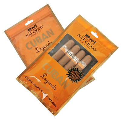 Custom Printing Travel Cigar Humidor Bag 4-6 Cigars Humidified Plastic Pouches with Cigar Packaging Bag